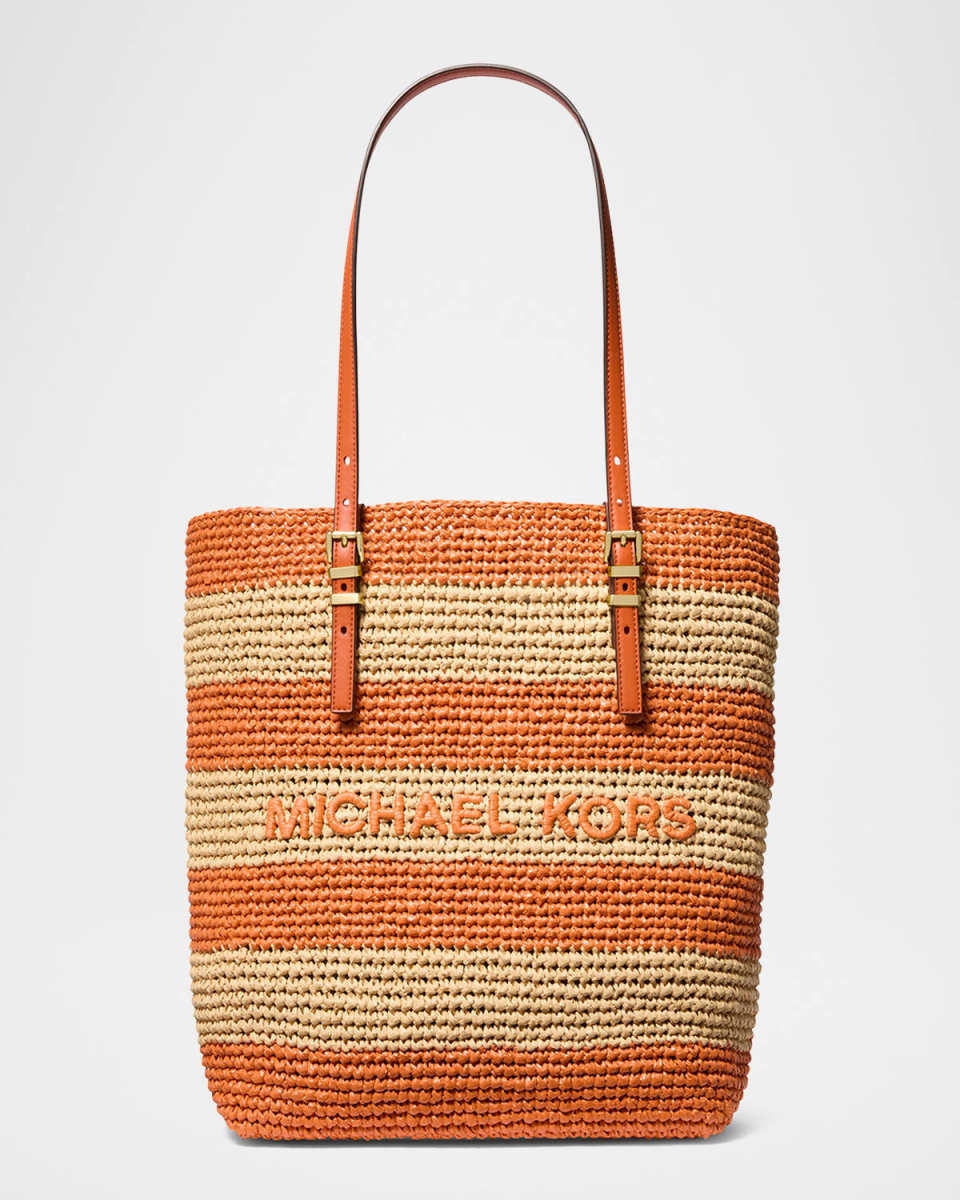 Quinn Large Striped North-South Tote Bag